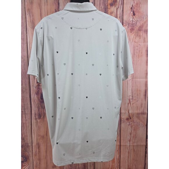 Nike Mens Dri-Fit Polo Shirt XL Light Gray With Black Geometric Pattern - Picture 2 of 7